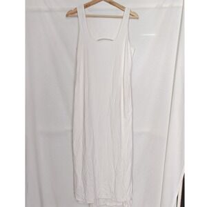 Lululemon Pima Cotton Open Back Midi Dress White W1DWIS est. 6 8 Sleeveless Tank